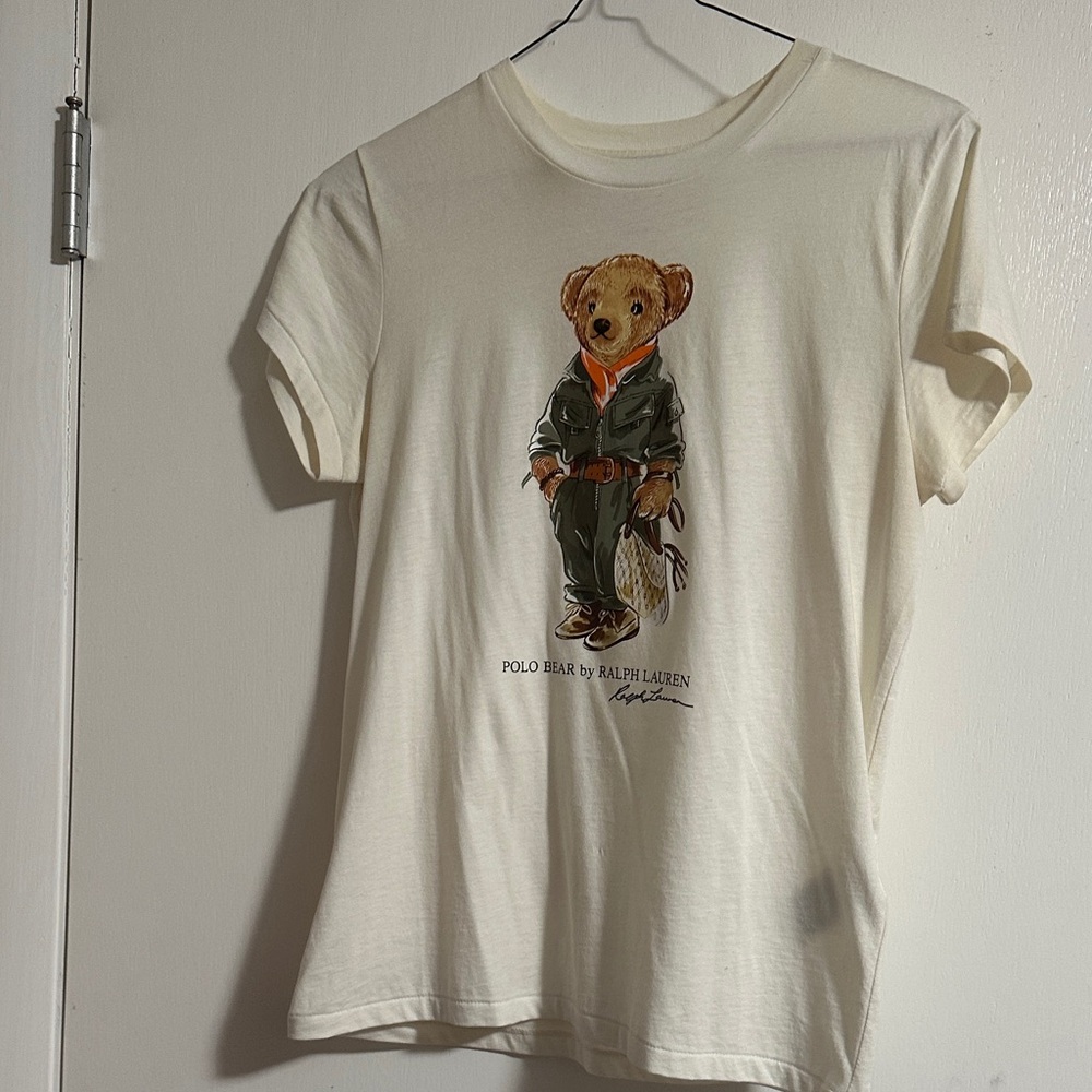 Ralph Lauren Cream Polo Bear Tee